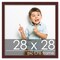 28x28 Solid Wood Picture Frame with UV-Resistant Acrylic & Acid-Free Backing, Available in 6 Finishes: Matte Black, Matte White, Metallic Bronze, Silver, Natural Wood Grain & Mahogany
